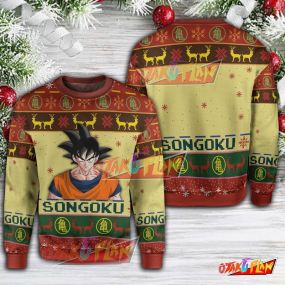 Songoku 3D Print Ugly Christmas Sweatshirt