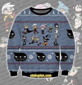 Soul Eater Chibi 3D Printed Ugly Christmas Sweatshirt