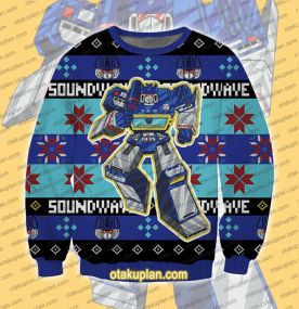 Soundwave Transformers 3D Printed Ugly Christmas Sweatshirt