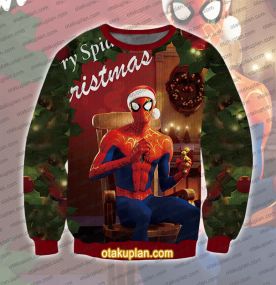 Spider Hero A Very Spidey Christmas 3D Printed Ugly Christmas Sweatshirt