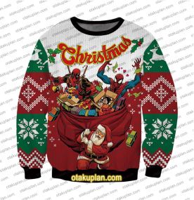Spider Hero And Dead Man Christmas 3D Print Ugly Christmas Sweatshirt