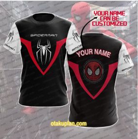Spider Hero Black And Red Custom Name T-shirt