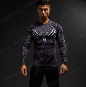 Spider Man Brock Long Sleeve Compression Shirt For Men