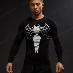 Spider Man Brock Long Sleeve Compression Shirts For Men