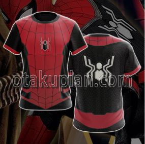 Spider-man No Way Home Upgraded Suit Black and Red Cosplay T-shirt
