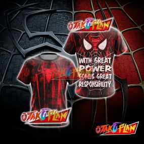 Spider Hero With Great Power Comes Great Responsibility Unisex 3D T-shirt