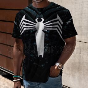Spider Hero 2 Game Peter Parker Venom Black Suit Cosplay T-shirt