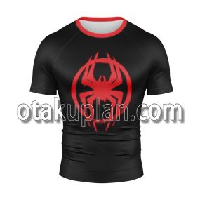 Spider Hero Across The Spider Verse Miles Morales Rash Guard Compression Shirt