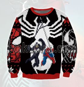 Spider Hero and Venom Black 3D Printed Ugly Christmas Sweatshirt