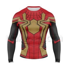Spider Hero No Way Home Gold Black Long Sleeve Rash Guard Compression Shirt