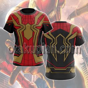 Spider Hero No Way Home Red Gold Black Cosplay T-shirt