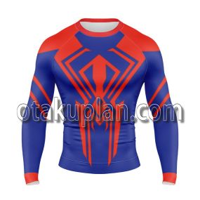 Spider Hero Spider Verse 2099 Long Sleeve Rash Guard Compression Shirt