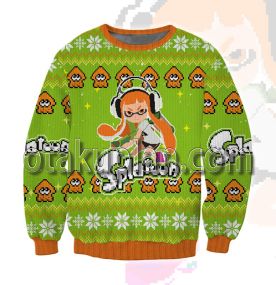 Splatoon Orange 3D Printed Ugly Christmas Sweatshirt