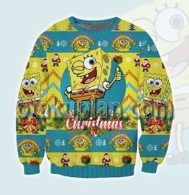 Spongebob 3D Printed Custom Name Ugly Christmas Sweatshirt