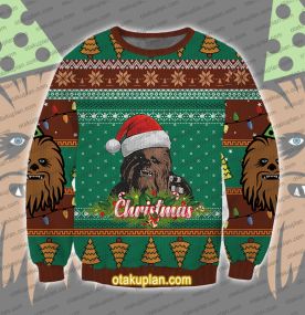 Wars Santa Hat Chewbacca Ugly Christmas Sweatshirt