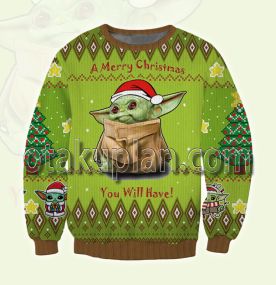 Wars Yoda 3D Printed Ugly Christmas Sweatshirt