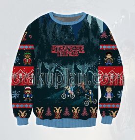 Stranger Things Bike 3D Printed Ugly Christmas Sweatshirt
