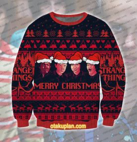 Stranger Things Characters 3D Printed Ugly Christmas Sweatshirt