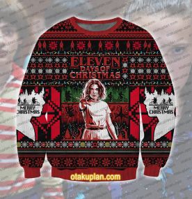 Stranger Things Eleven Days of Xmas 3D Printed Ugly Christmas Sweatshirt