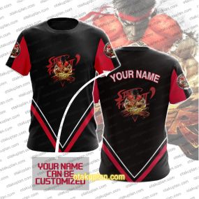 Street Fighter II Red And Black Custom Name T-shirt