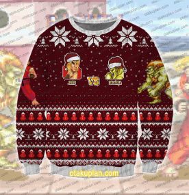 Street Fighter Ken Vs Blanka 3D Printed Ugly Christmas Sweatshirt