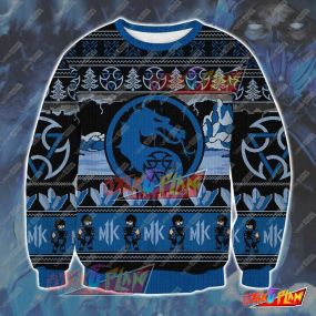 Sub Zero Mortal Kombat 3D Print Ugly Christmas Sweatshirt