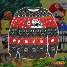 Super Mario 3D Print Ugly Christmas Sweatshirt