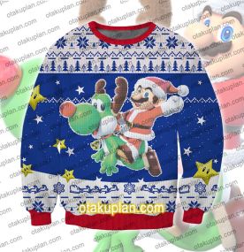 Super Mario Christmas Odyssey 3D Print Ugly Christmas Sweatshirt