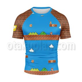 Super Mario Classic Game Screen Rash Guard Compression Shirt