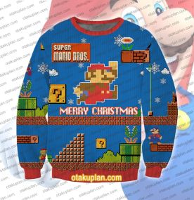 Super Mario Jump 3D Printed Ugly Christmas Sweatshirt