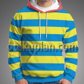 Super Smash Bros Mother 2 Ness Yellow And Blue Striped Clothes Cosplay Hoodie