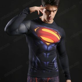 Superhero Kent Long Sleeve Compression Shirt For Men