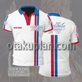 Sword Art Online Custom White Custom Name Polo Shirt