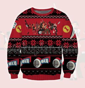 Team Fortress 2 BLU 3D Printed Ugly Christmas Sweatshirt