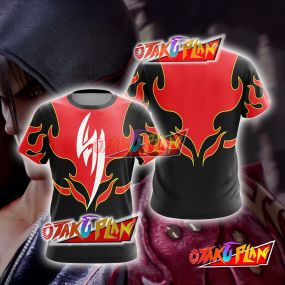 Tekken Jin Kazama Red Flame Unisex 3D T-shirt