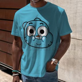 The Amazing World Of Gumball Gumball Watterson Head Cosplay T-Shirt