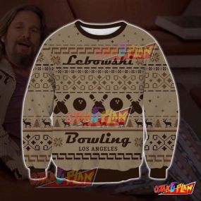 The Big Lebowski Bowling Los Angeles 3D Print Pattern Ugly Christmas Sweatshirt