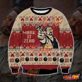 The Big Lebowski Mark It Zero 3D Print Ugly Christmas Sweatshirt
