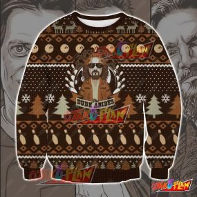 The Big Lebowski The Dude Abides 3D Print Ugly Christmas Sweatshirt