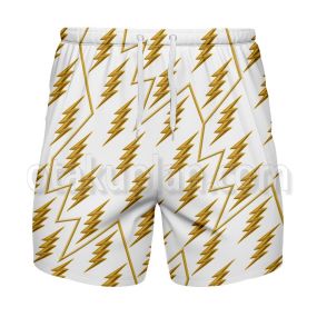 The Flash 5 Godspeed Lightning on White Gym Shorts