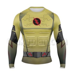The Flash Reverse Flash Long Sleeve Rash Guard Compression Shirt