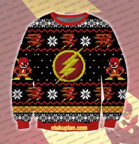 The Flash Symbol 3D Printed Ugly Christmas Sweatshirt