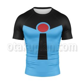 The Incredible Mr Incredible Retro Blue Rash Guard Compression Shirt