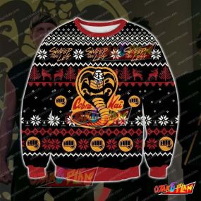 The Karate Kid Cobra Kai 3D Print Pattern Ugly Christmas Sweatshirt