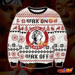 The Karate Kid Wax On Wax Off 3D Print Pattern Ugly Christmas Sweatshirt V2