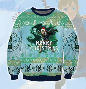 Zelda Tears of the Kingdom Link 3D Printed Ugly Christmas Sweatshirt