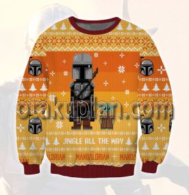 The Mandalorian 3D Printed Ugly Christmas Sweatshirt