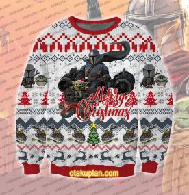 The Mandalorian Skiing 3D Printed Ugly Christmas Sweatshirt