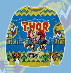 The Mighty Thor Logo 3d Printed Ugly Christmas Sweatshirt