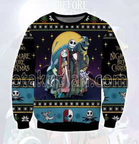 The Nightmare Before 3D Printed Ugly Christmas Sweatshirt